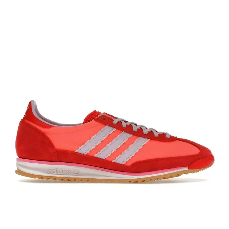 adidas SL 72 Solar Red Ice Lavender (Women's) Sneakers / Retro Low-Top Casual Shoes / Classic adidas Lifestyle Footwear / Solar Red and Ice Lavender Colorway / Lightweight Everyday Women's Shoes