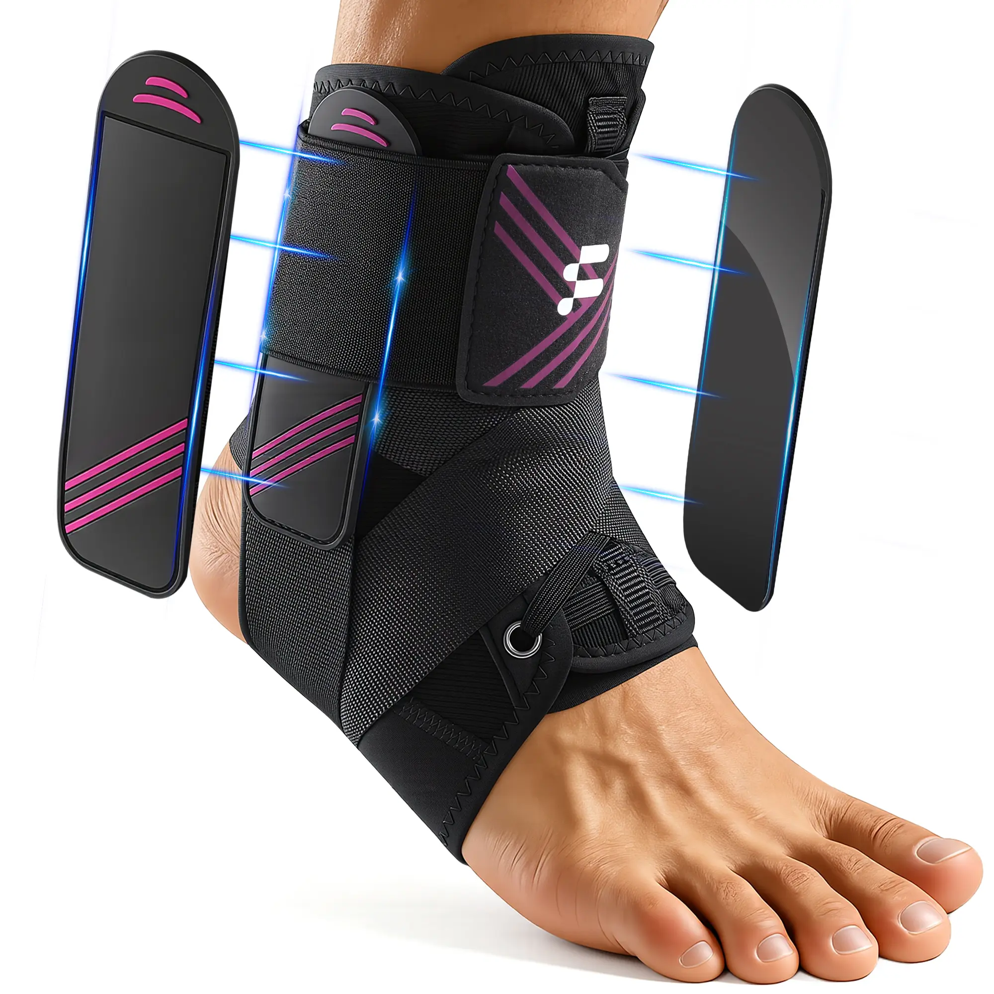 Fitomo Stylish Adjustable Ankle Sleeve for Men&Women, Lace-Up Stabilizer Ankle Support for Basketball, Volleyball, Tennis – Comfortable, Secure, Easy to Wear, 1 Pack Ankle Compression Wrap Inner Wearing in Shoes, A Gift for Birthday, Christmas