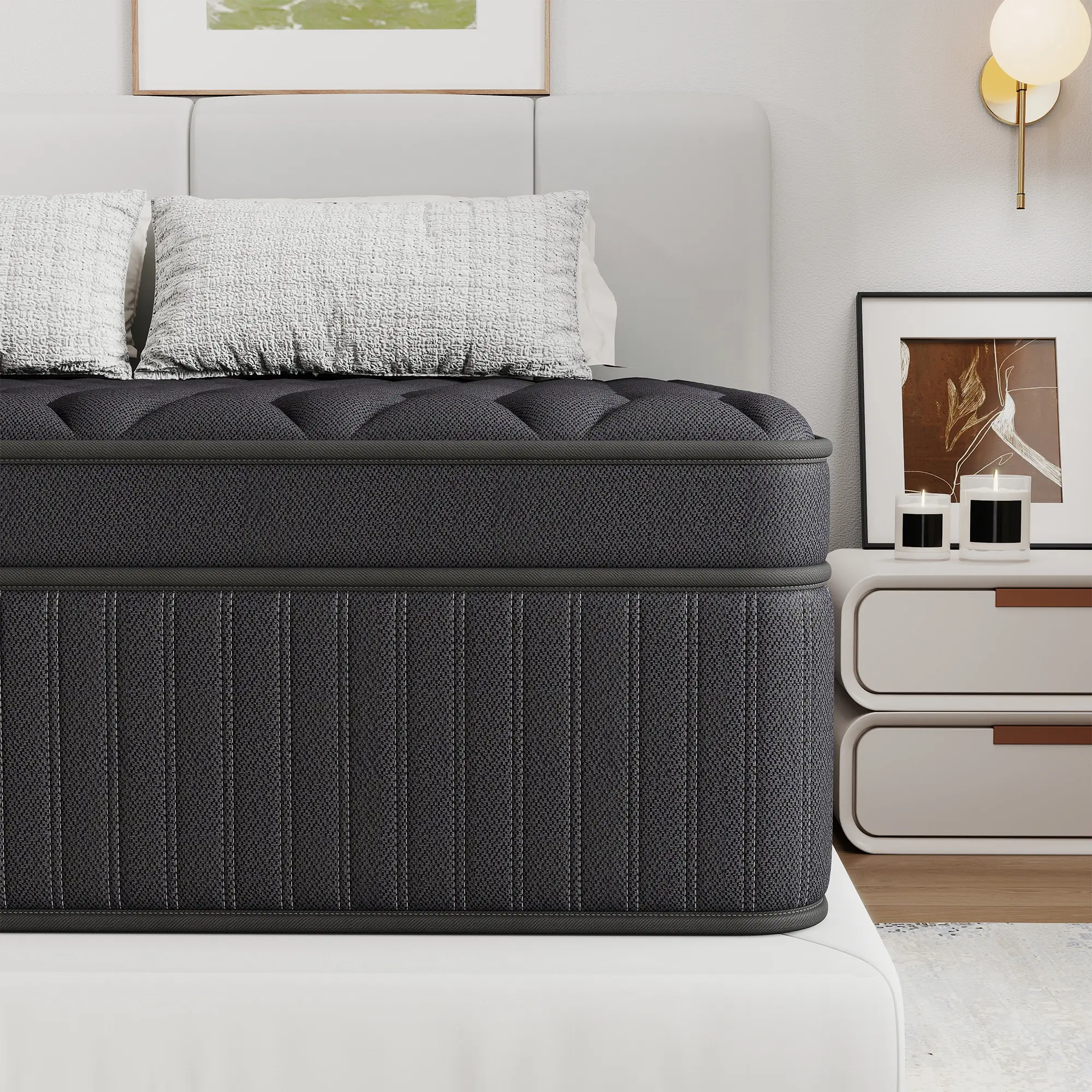 High Quality Mattress (Twin, Full, Queen Size Mattress) - 12-14 Inch Durable Memory Foam Hybrid with Pocket Springs, Medium Firm, Fiberglass-Free, Body & Neck Support, Soft Breathable, Sturdy Bed in a Box for Adults