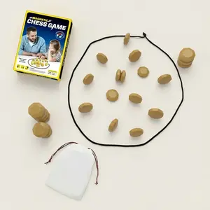 Magnetic Chess Game - 2 Player Puzzle Strategy Game, Full-Size Magnetic Stones with Storage Bag & String, Travel Board Game , Portable Family Camping Fun