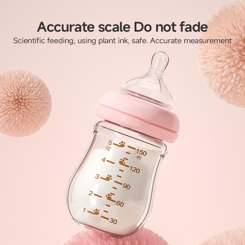 Oberni Breastfeeding Bottle 150ml/5oz Glass Anti Colic Baby Bottles with Natural Response Nipple BPA Free for Newborn Preemie 0+Month Infant Care Travel Oberni Breastfeeding Bottle 150ml/5oz Glass Anti Colic Baby Bottles with Natural Response Nipple BPA Free for Newborn Preemie 0+Month Infant Care Travel