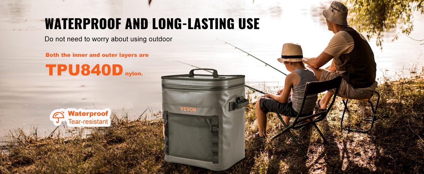 VEVOR Soft Lunchbox Cooler Bag, TikTokShopBlackFriday, Max 30 Cans Soft Sided Cooler Bag Leakproof with Zipper, Waterproof Soft Cooler Insulated Bag, Lightweight & Portable Collapsible Cooler for Beach, Hiking, Picnic
