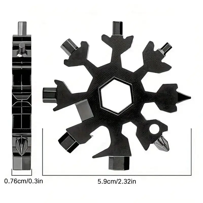 18-in-1 Stainless Steel Snowflake EDC Multi Tool - Portable Wrench, Screwdriver, Bottle Opener, Lightweight Survival Essential for Home Supplies