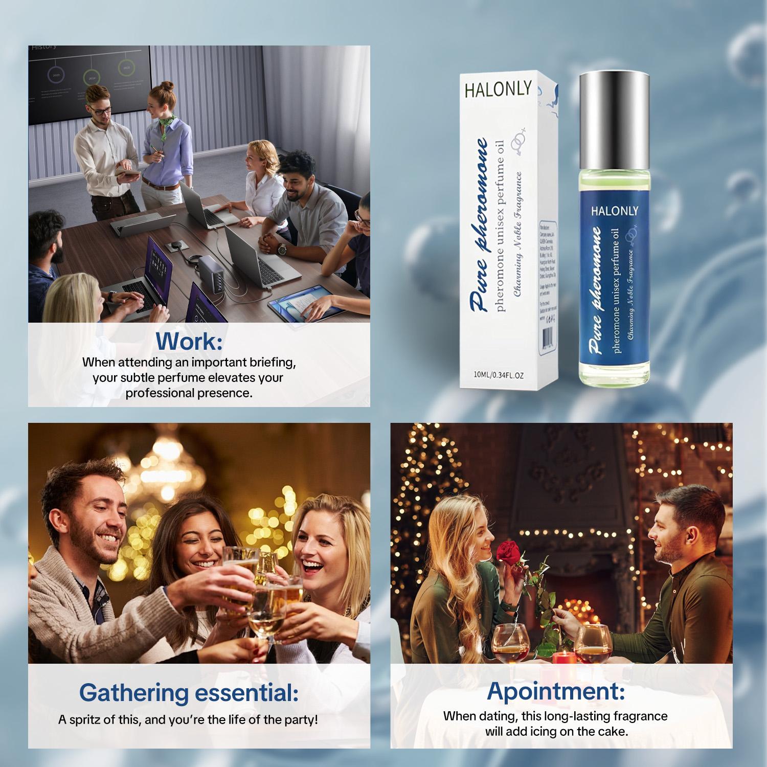 （Halonly）： Roll-On Pheromone Perfume Oil for Women, Natural Essential Oil Infused Long-Lasting Fragrance, Travel-Size Aroma with Italian Pheromones, Clean Beauty Fragrance for Daily & Social Moments