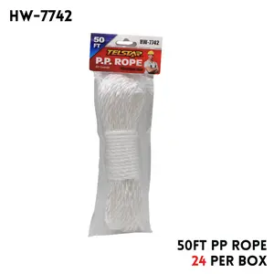 50-Foot Durable Polypropylene (PP) Rope for Tying & Securing