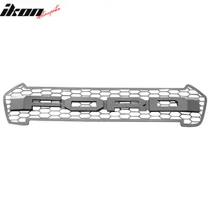 Front Bumper Hood Grille Grill for Ford Ranger 2015-2021 Matte Black ABS