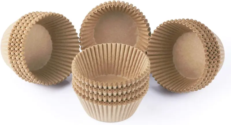 Standard Natural Cupcake Liners 500 Count, No Smell, Grease-Proof Paper Muffin Liners, Food-grade Baking Cups for Cupcakes, Muffins, Nuts