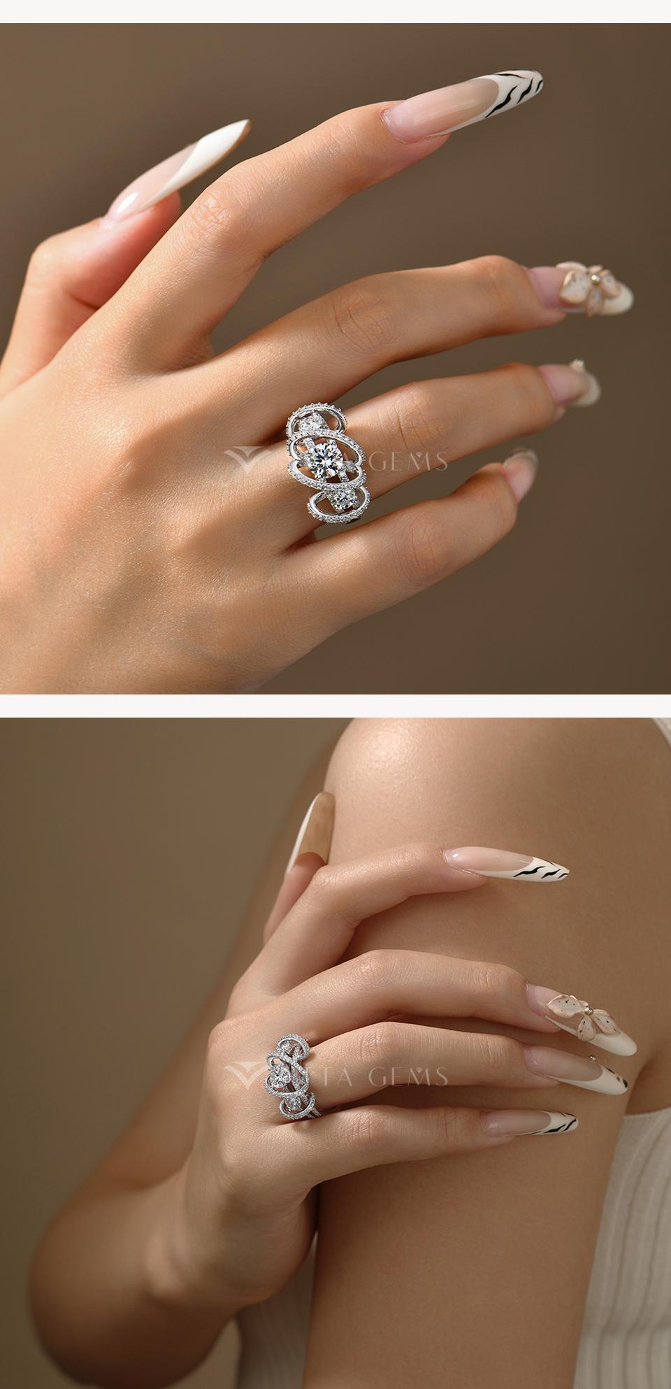 ATTAGEMS Classic D Color Round Cut 1ct Lab-Created Moissanite Ring for Women 18k Gold Plated Perfect Birthday Gift for Her Wedding Jewelry R327 SpringStatements ATTAGEMS Classic D Color Round Cut 1ct Lab-Created Moissanite Ring for Women 18k Gold Plated Perfect Birthday Gift for Her Wedding Jewelry R327 SpringStatements