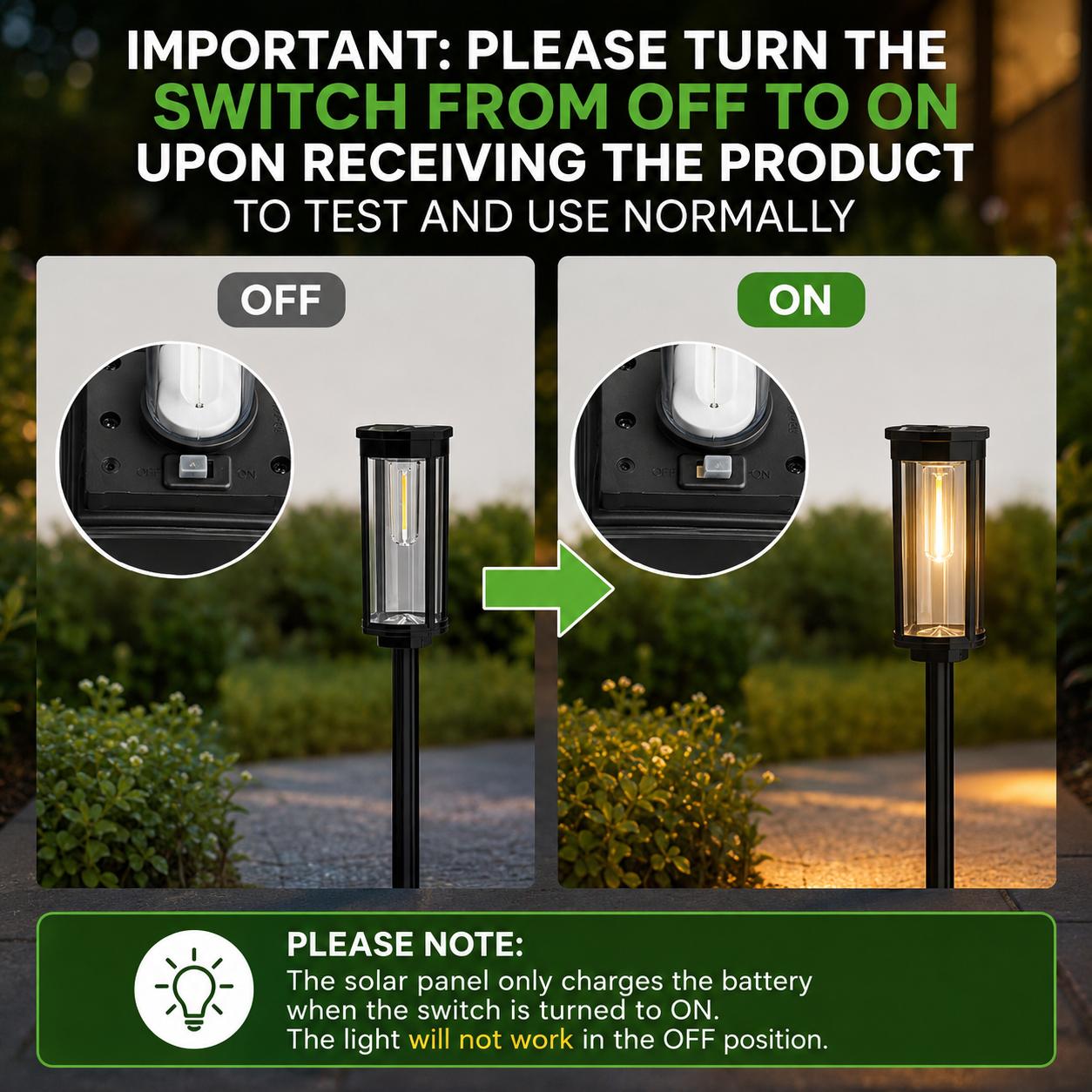 6 pack solar pathway lights for garden walkway and yard