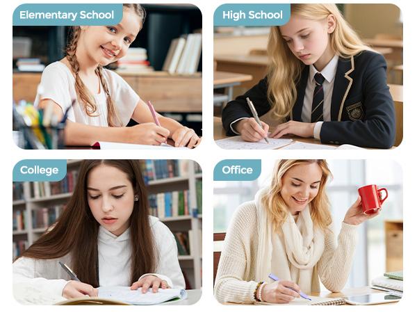 Nicpro 39 PCS Aesthetic School Supplies with Cute Pen Case, 12 Pastel Highlighters, 5 Black Ink Gel Pens, 6 Mechanical Pencils Set 0.5 & 0.7mm for Students Stationary College Essentials (Blue)