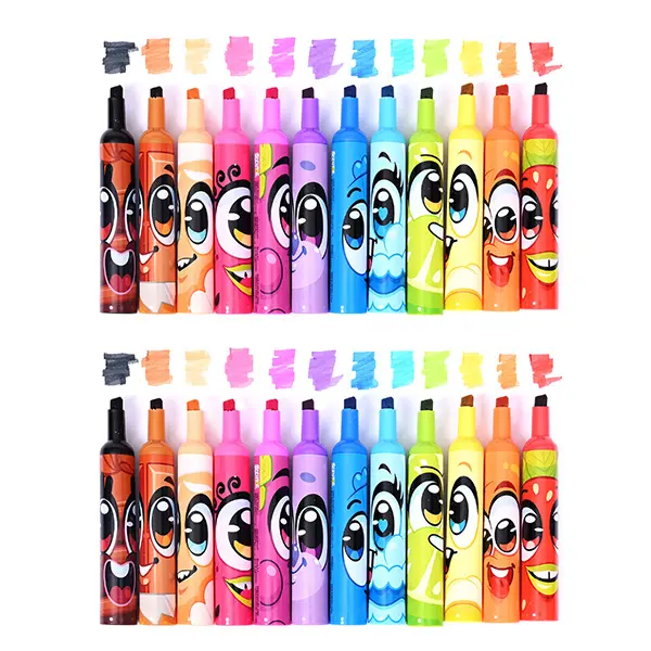 Scentos Fruit Scented Chisel Tip Drawing Markers - 8/12/24 Count Kid-Approved Washable Bold Color Pens for Coloring, School Projects, Art Supplies for Kids' Arts & Crafts