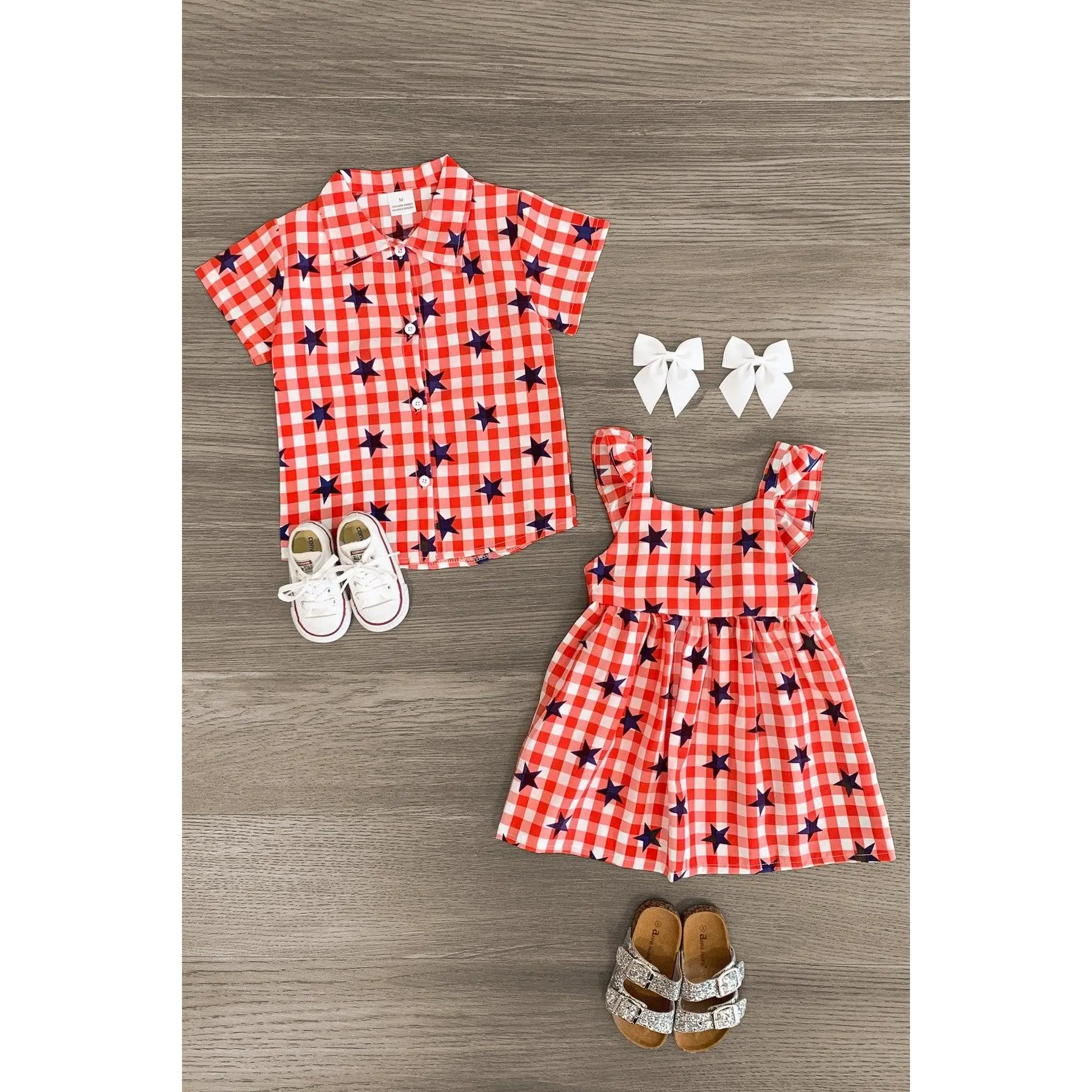 Gingham Star Top & Dress - Boy Or Girl!