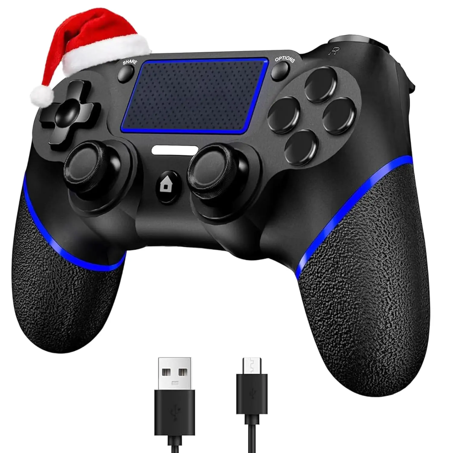 Wireless Game Controller Compatible with PS4, PS4 Slim/Pro Consoles and PC, Equipped with Touchpad, 3.5mm Headphone Jack, Bluetooth Connection, 6‑Axis Motion Sensing and Dual Vibration Feedback Smartphone
