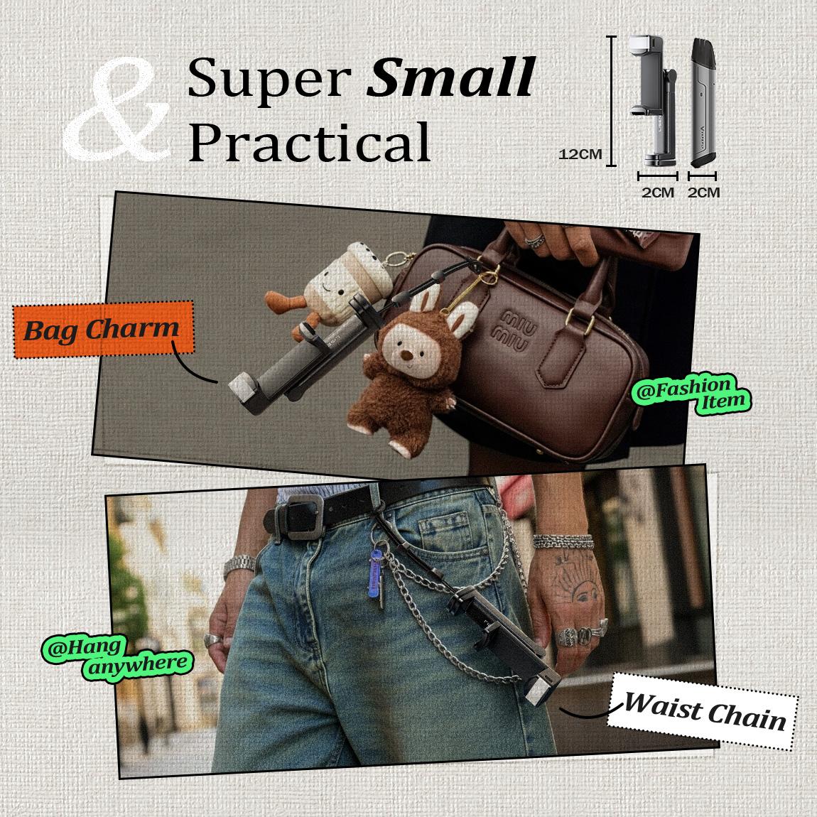 Lisen phone stand foldable travel stand with beauty light, 360-degree rotation axis, fixed bracket and lanyard, suitable for desks, airplanes, suitcases, cruise ships and outdoor use