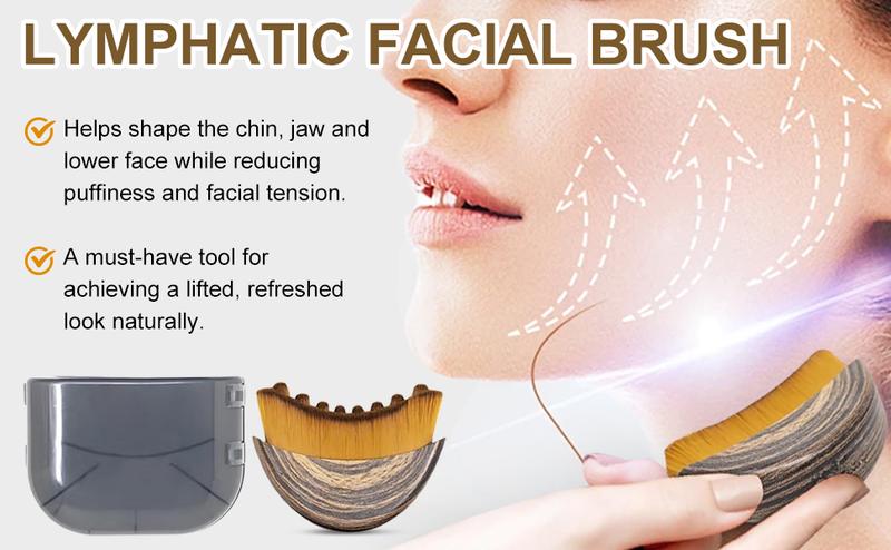 Lymphatic Contour Face Brush, Lymphatic Brush Set – 1 Brush With Box, Contour Face Brush For Lymphatic Drainage, Lymphatic Drainage Massager, Ergonomically Designed To Fit The Skin Precisely