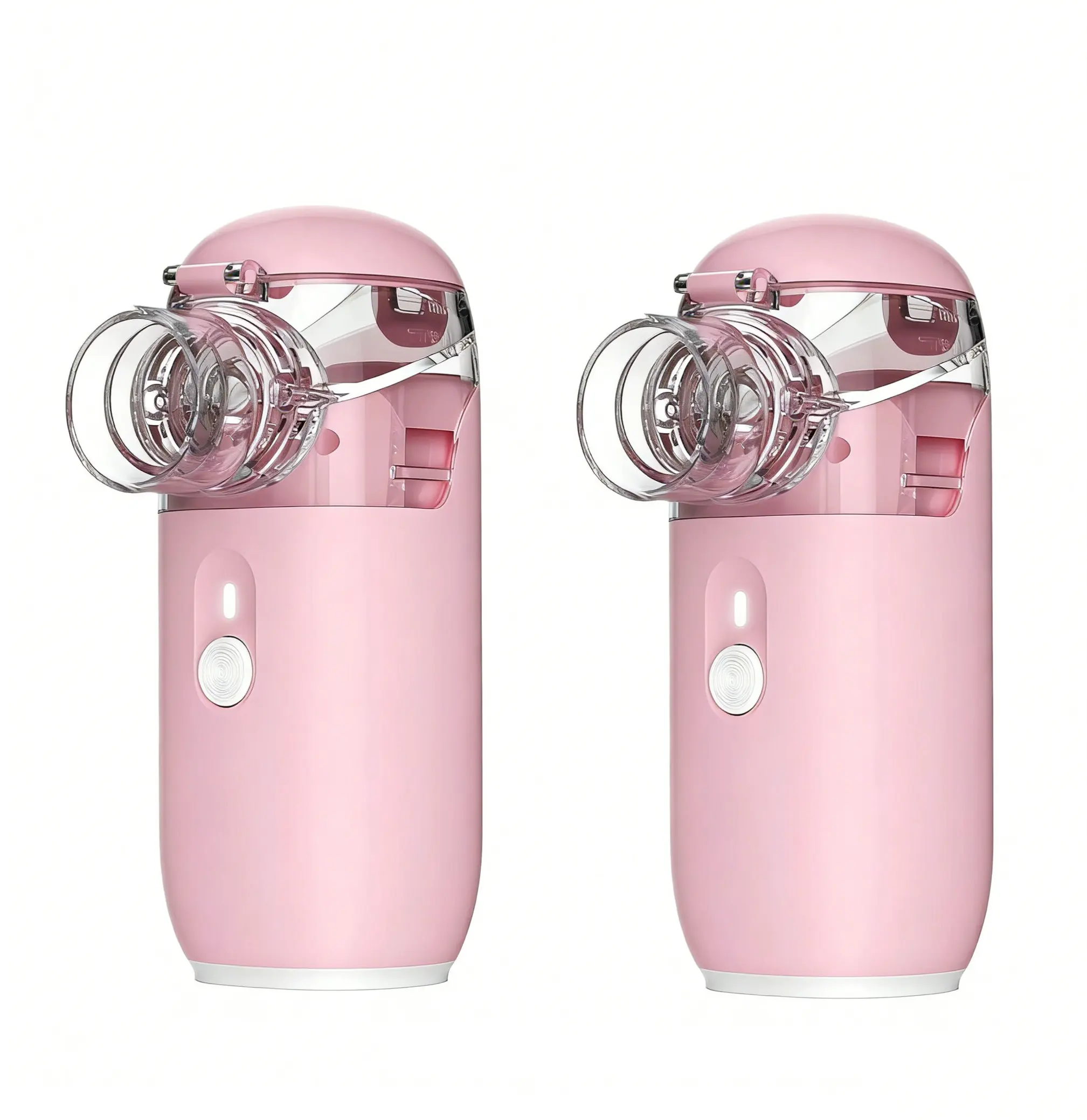 2PCS PINK Nebulizer, Portable Nebulizer, NebulizerMachineFor Adults And Kids, For Breathing Problems,Nebulizer MasksAnd Adjustable Nebulization Rate MeshNebulizer With USBPower Cord, Facial Hydration (No IncludeBattery)