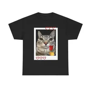 Meme valentine cat shirt staring cat meme shirt brainrot cat valentine funny shirt silly valentine t-shirt genz valentine serious cat meme