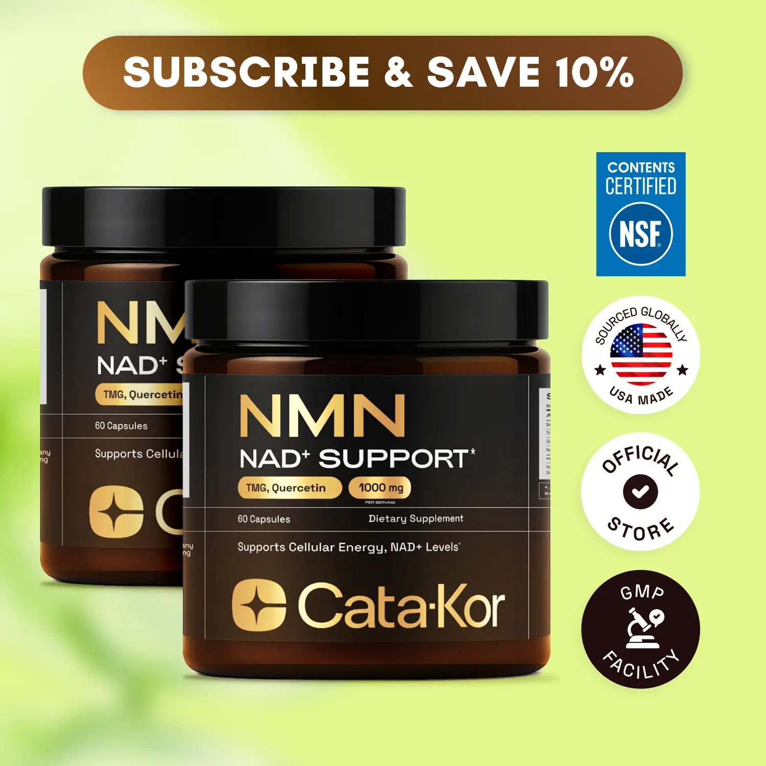 LIVE VERSION Cata-Kor NMN Supplement – 1000 mg | Quercetin | TMG | Resveratrol Complex – Supports Cellular Energy & NAD+ Levels - Vitamin Dietary Supplement Healthcare