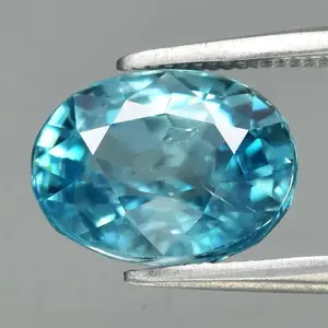 3.44ct ETW Blue Zircon Gemstone – Oval Cut