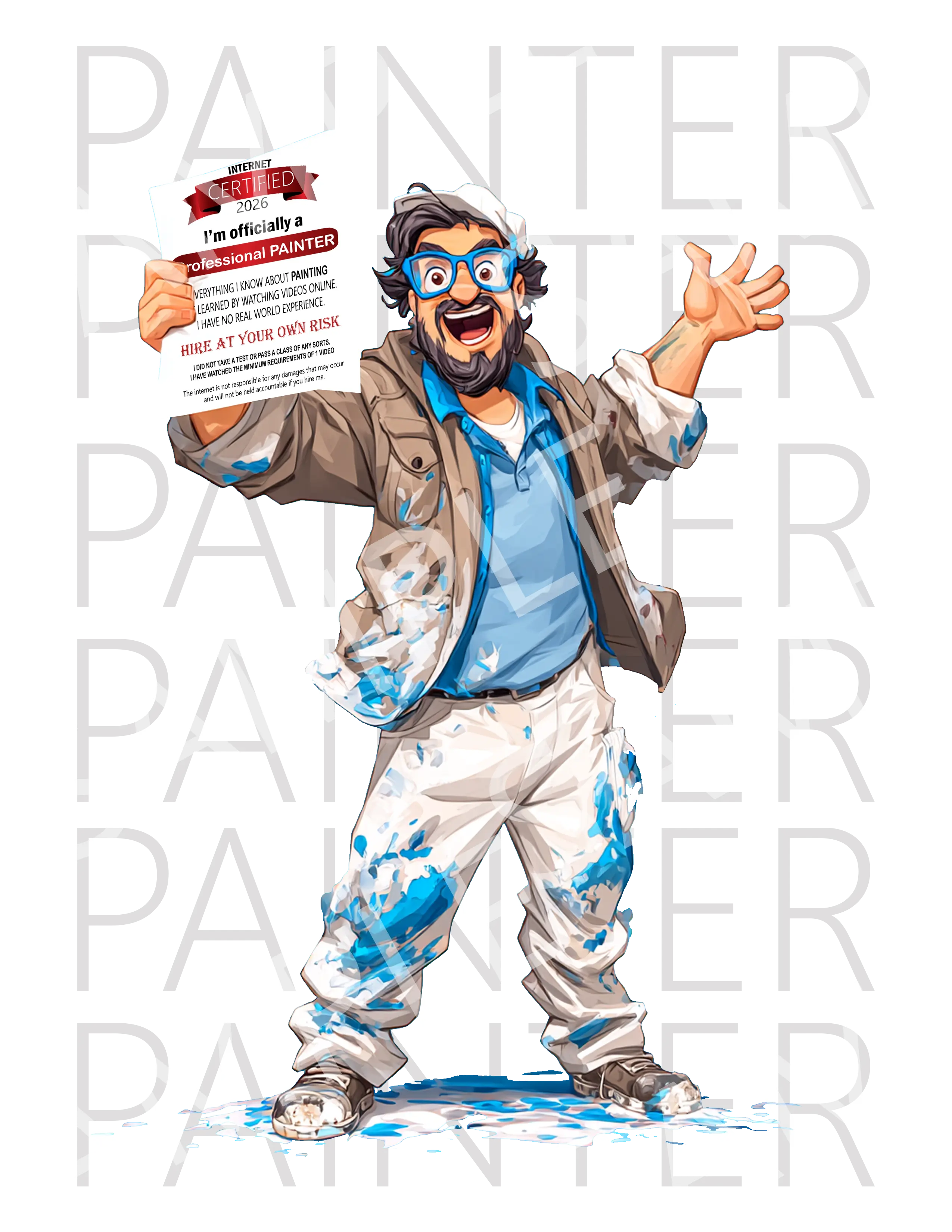 Professional Painter T‑Shirt — “Certified Professional Painter” Novelty Tee