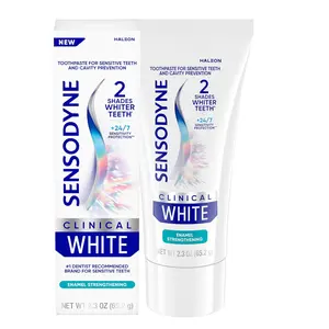Sensodyne Clinical White Toothpaste Clinically Proven Whitening for Sensitive Teeth, Enamel Strengthening, 2.3 oz