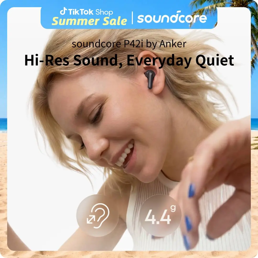 Soundcore Anker P42i Wireless Earbuds with Adaptive ANC for Daily Noise | Natural Mode for Concerts & Live Events, Hi-Res Audio with LDAC, 56H playtime, AI Clear Calls, Wireless Charging, IP55,back to school,back to school haul