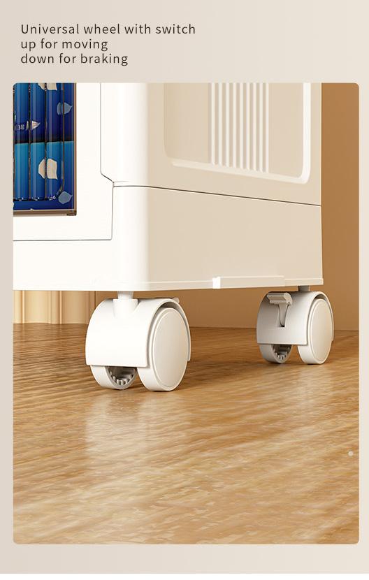 ONAIL Foldable Storage Box with Lid Stackable Household Organiser in Cream White for Kitchen Bedroom Bathroom & Warehouse Large Capacity L XL XXL Sizes