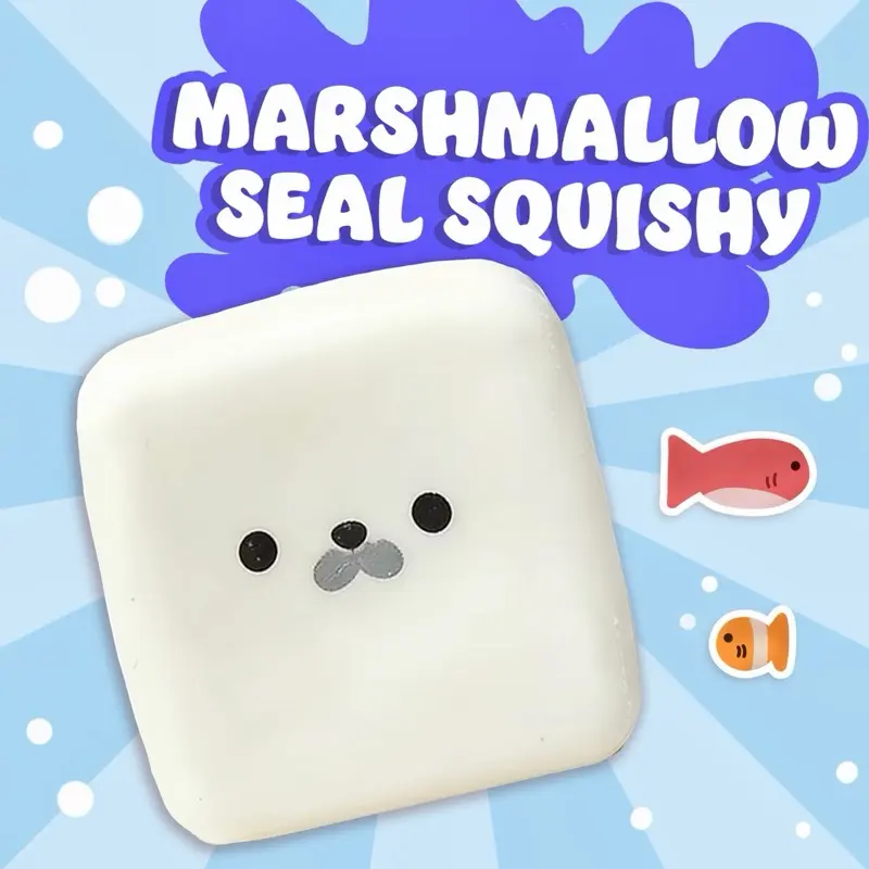 Super Soft Marshmallow Seal Squishy | Cute Slow Rise Stress Relief Fidget Toy