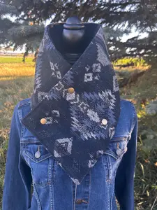 Western Cowboy Cowl Neck Warmer Wool Bandana Scarf Wildrag Style Ranch Accessory Winter Gear Outdoor Riding Buckaroo Neckwear Traditional