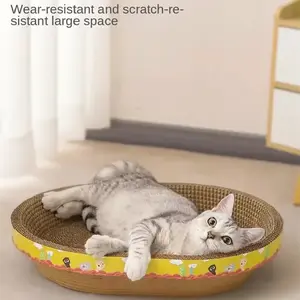 Cat Scratching Board Protect Furniture Grinding Claw Toys Oval Corrugated Paper Wear-Resistant Cat Nest Cat Accessories NONE