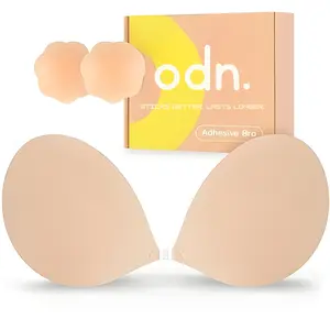 Portable Waterproof Push-Up Bra for Women | Strapless Adhesive Silicone Bra | Invisible Ultra Sticky Reusable Bra for Backless & Deep V Dresses | Seamless Lift Support, Multiple Colors & Sizes