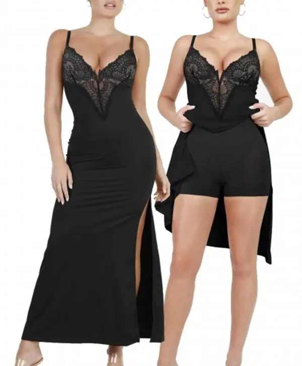 Women's Floral Lace Mermaid Gown, Sleeveless Bodycon Evening Formal Wear for Wedding Guest, Gala, Party Occasion, Dress, V-Neck, Hidden Zipper, Fully Lined, Body-Con, Lady, Going Out, Outfit Of The Night, Elegant, Fitted