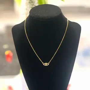 Stainless Steel Necklace with Evil Eye Pendant for Women's Fashion Jewelry