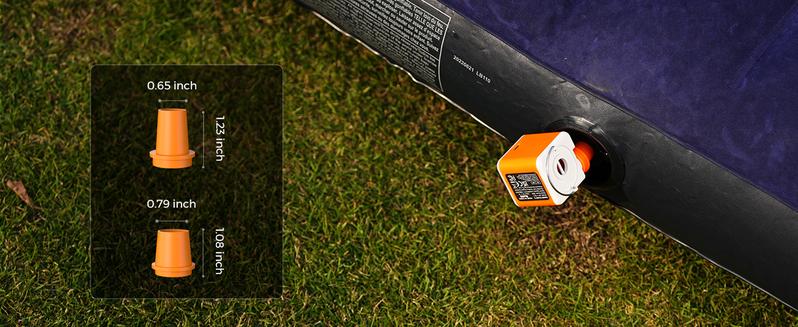 Portable Air Pump for Inflatables, 4.5kPa Ultra Powerful Mini Air Mattress Pump with Camping Light & Nozzles, 2400mAh Electric Rechargeable Air Pump for Camping, Pool Float, Vacuum Storage Bags