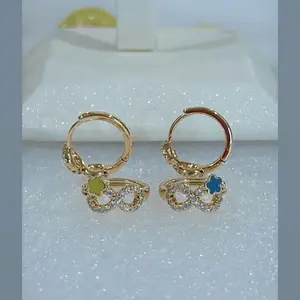 Infinity - star hoop earrings - #0720- 18k laminated gold