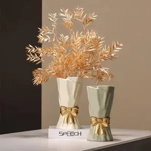 Bowknot Design Ceramic Vase, Modern Minimalist Vase, Home Interior Ornaments, Home Decor for Living Room, Bedroom & Dining Room, Decorative Vase, plant Vase flower