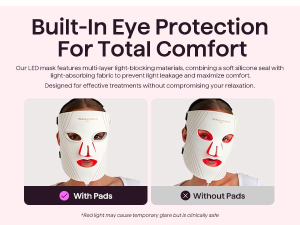 Wavytalk Glow Time LED Therapy Face Mask for Anti-Fine Line, Anti-Acne, and Skin Rejuvenation with Red, Near-Infrared Light, Blue and Amber Light,Perfect Gift