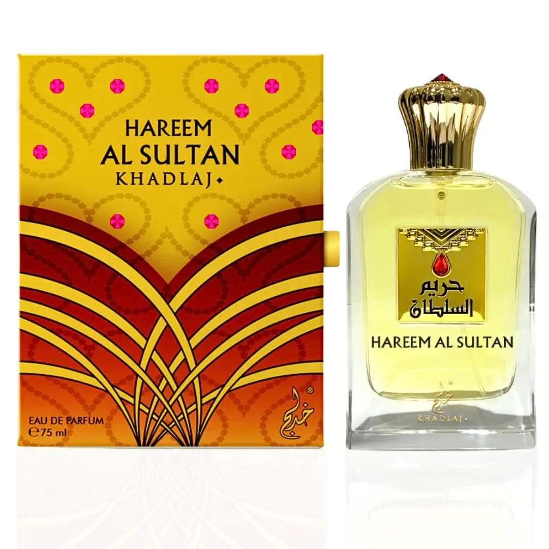 KHADLAJ PERFUMES Hareem Al Sultan Gold Eau de Parfum Spray for Unisex 2.50 Ounce 75 ml Luxurious Floral & Woody Scent with Rose Bergamot Jasmine Amber Agarwood Sandalwood Patchouli