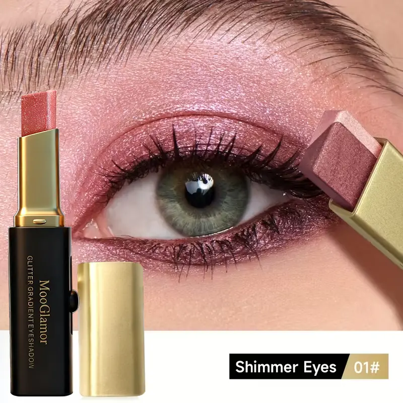 MooGlamor Matte Two-Color Eyeshadow Stick Set Long Lasting Makeup Waterproof Highlighter Glossy EyeShadow Pencil Suitable For Beginners daily Cosmetic use
