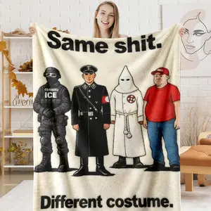 Same Shit Different Costume Political Meme Flannel  Super Soft Cozy Throw for Bed Sofa Travel Best Gift for Satire Lovers girlfriend colorful design kakashi bratz polyester fabric cute sloth pattern  Raising Cane's Collage Blanket weighted couple dd214