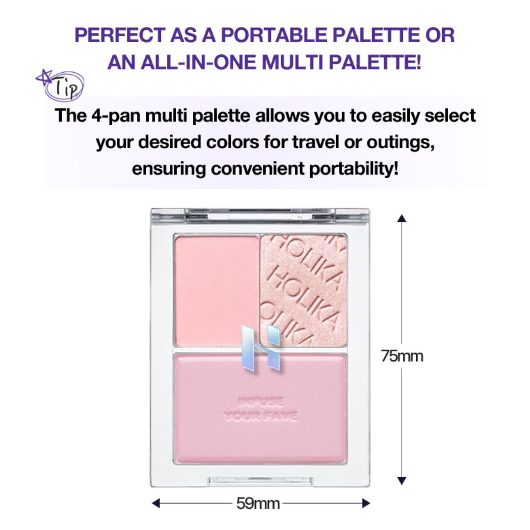 [Holika Holika] My Fave Multi Palette Case (4-Pan/8-Pan) — Make Your Own Palette Filled With Your Tastes