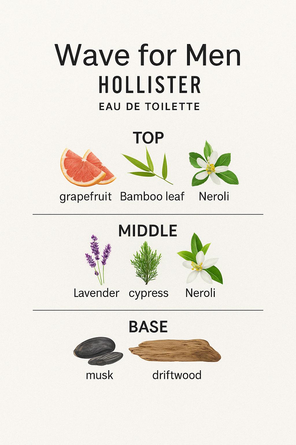 Wave by Hollister for Men - 3.4 oz EDT Spray, Unisex Cologne, Summer Spring Fragrance, Gift for Men