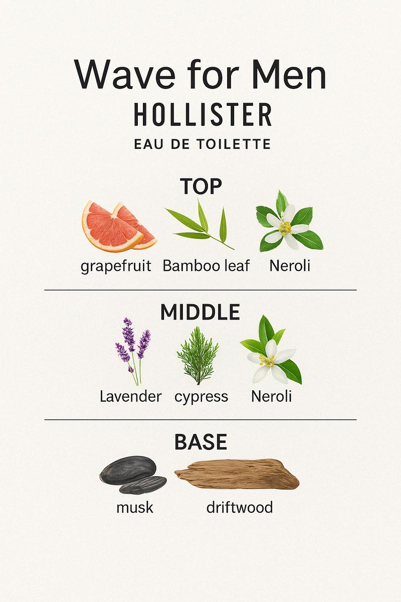 Wave by Hollister for Men - 3.4 oz EDT Spray, Unisex Cologne, Summer Spring Fragrance, Gift for Men