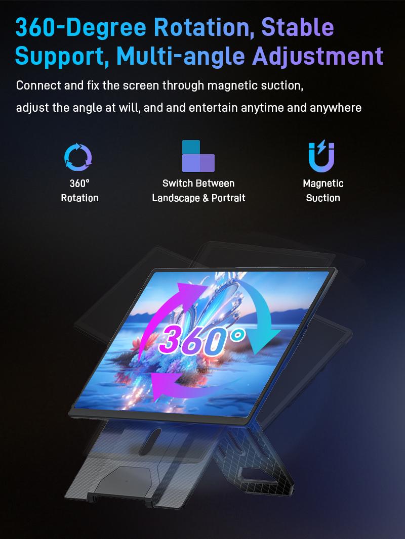 【WeeklyDeals】Cevaton Portable 16.1" FHD Laptop Monitor Extender - 1200P Secondary Screen with 360° Rotation/#MansBestFriend/Perfect Halloween Present for Office Workers