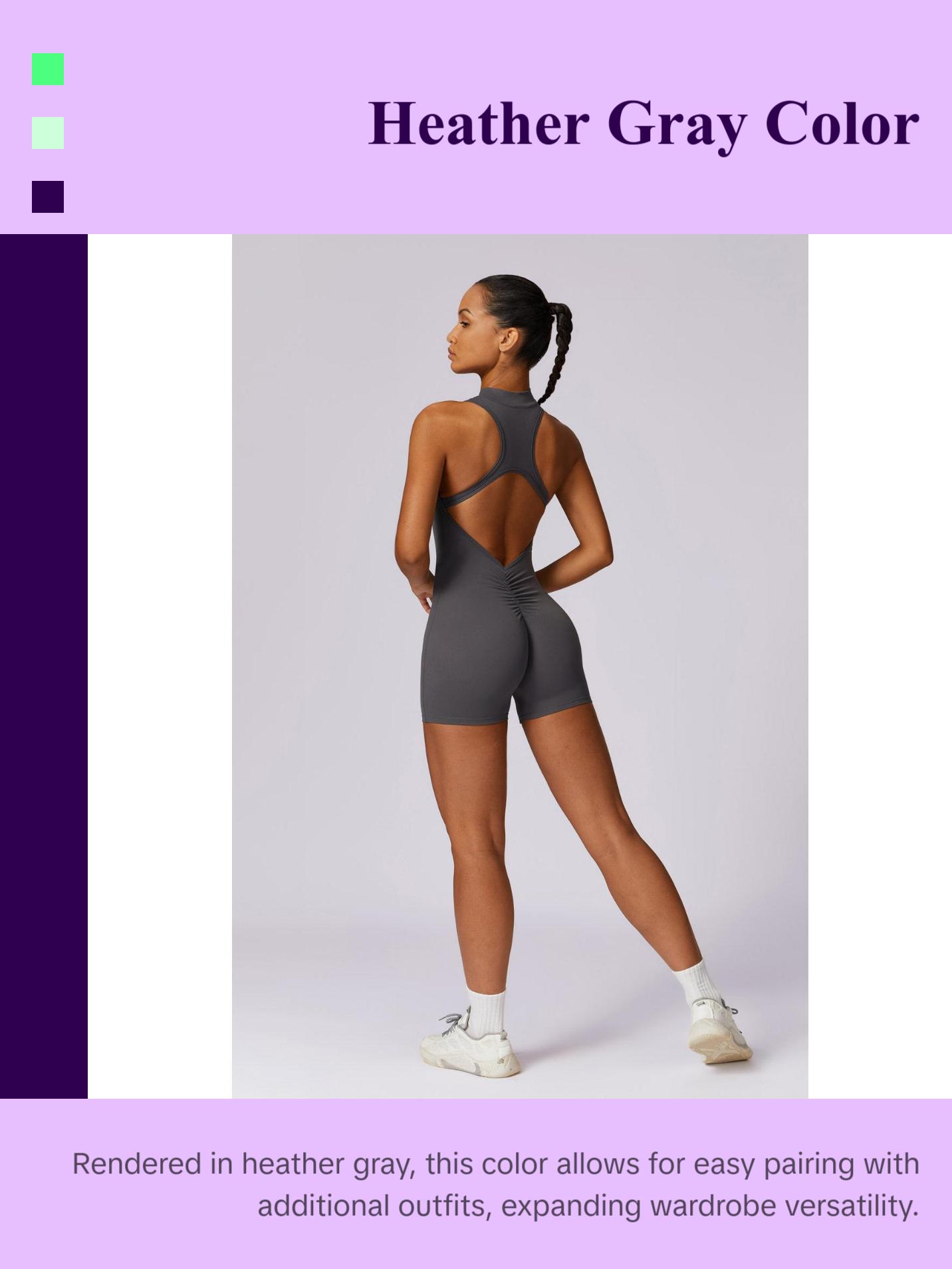 Noelle Heather Gray Romper Womenswear Overalls Womenswear Overalls