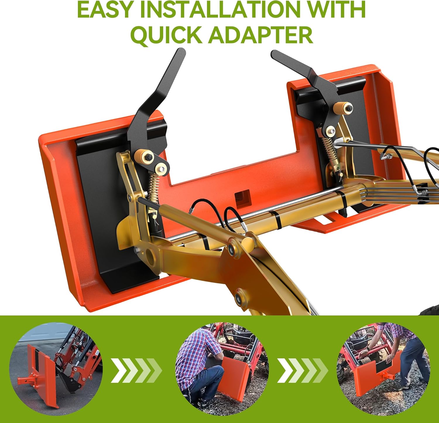 YITAMOTOR 3 Point Quick Hitch Attachment for Category 1 Tractors, 3000LBS Heavy Duty 3 Pt Tractor Hitch with 2" Receiver, Adjustable 5 Level Bolt for Farm & Ranch Equipment