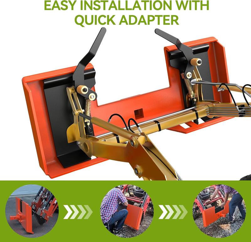 YITAMOTOR 3 Point Quick Hitch Attachment for Category 1 Tractors, 3000LBS Heavy Duty 3 Pt Tractor Hitch with 2" Receiver, Adjustable 5 Level Bolt for Farm & Ranch Equipment