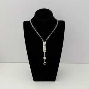 Edgy Zipper Chain Convertible Bracelet & Choker – Unisex Stainless Steel, Alt Punk Gothic-Inspired Brat Accessories for Everyday Wear, Birthday Gifts,Valentines Gifts Special Occasions