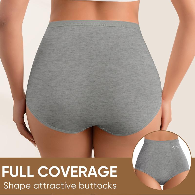 【Soft Cotton】Morelect 4/6/8 Pcs Women's High-Waisted Underwear, Breathable & Comfortable Panties,Classic Briefs with Signature Logo, Solid Color Panty for Year-Round Wear,S-XXXL 【Soft Cotton】Morelect 4/6/8 Pcs Women's High-Waisted Underwear, Breathable & Comfortable Panties,Classic Briefs with Signature Logo, Solid Color Panty for Year-Round Wear,S-XXXL