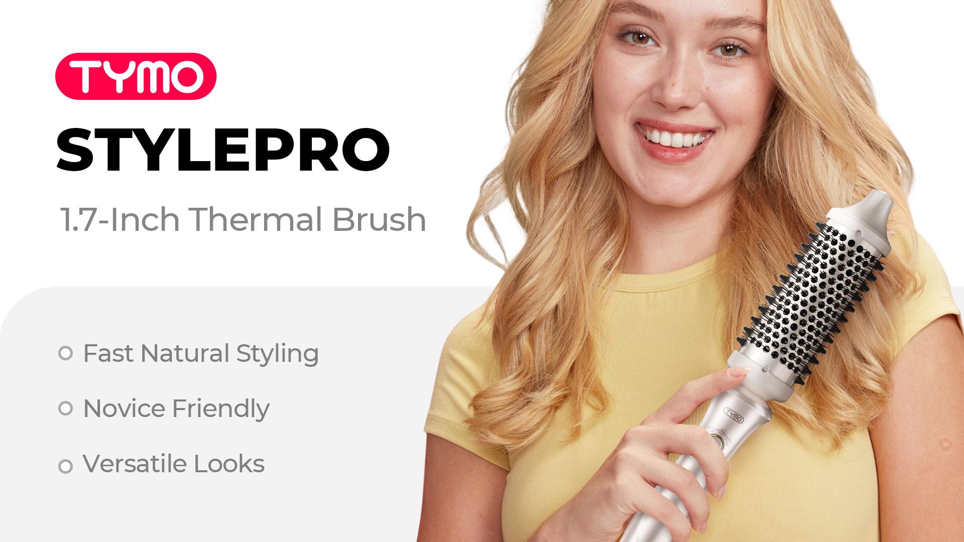 【Live Only】TYMO STYLUX THERMAL BRUSH - Curling Brush for Blowouts Adjustable Salon Hair Brush